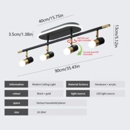 Garwarm 4-Light LED Dimmable Track Light in Black - thumbnail 4