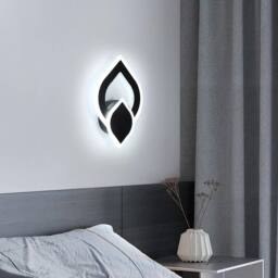 Goeco LED Wall Light 16W Modern Flower-Shaped Wall Light 6500K for Bedroom in Black - thumbnail 2
