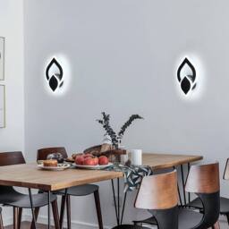 Goeco LED Wall Light 16W Modern Flower-Shaped Wall Light 6500K for Bedroom in Black - thumbnail 5