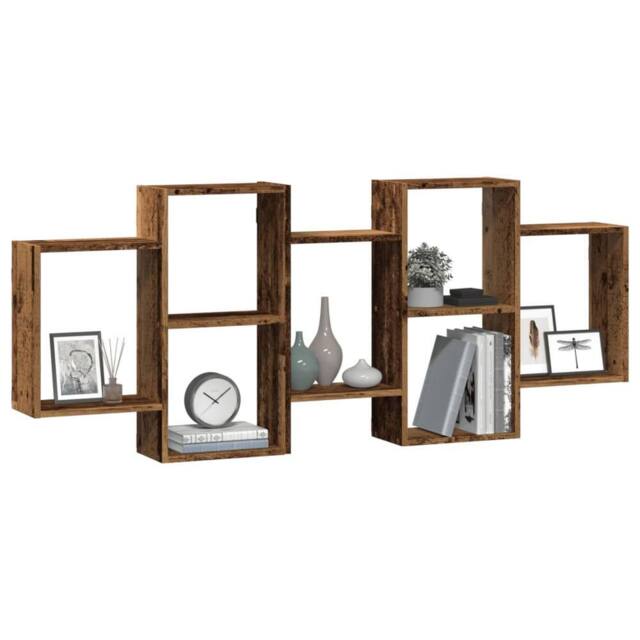 Berkfield Home Wall Shelf Old Wood 159x18x65 cm Engineered Wood in Brown - Size: 159 x 18 x 65 cm - image 1