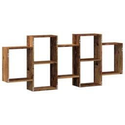 Berkfield Home Wall Shelf Old Wood 159x18x65 cm Engineered Wood in Brown - Size: 159 x 18 x 65 cm - thumbnail 6
