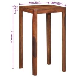 Berkfield Home Bar Table 60x60x107 cm Solid Wood Acacia in Brown - Size: 60 x 60 x 107 cm - thumbnail 9