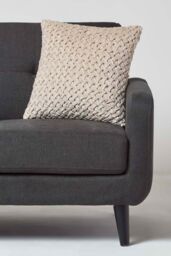 Homescapes Sofia Pleated Velvet Cushion in Cream - Size: 45 cm x 45 cm - thumbnail 2