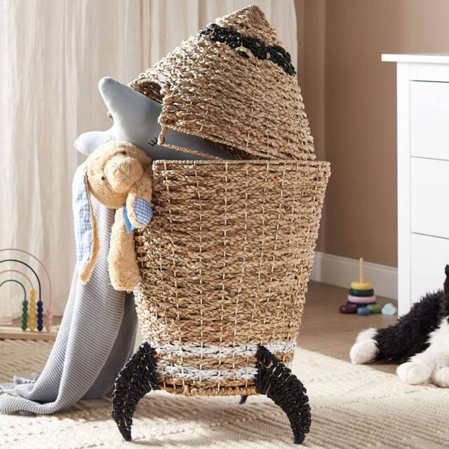 Wyld and Coco Seagrass Co Wicker Rocket Toy Basket - Natural - image 1