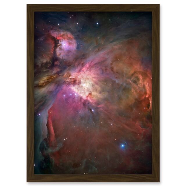 Artery8 Hubble Space Telescope Image Orion Nebula Dramatic Star Formation Gas Dust Cavity Central Trapezium Region Red Blue Cosmic Landscape Art - image 1