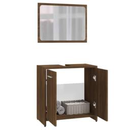 Berkfield Home Bathroom Furniture Set Brown Oak Engineered Wood - thumbnail 4