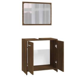 Berkfield Home Bathroom Furniture Set Brown Oak Engineered Wood - thumbnail 6