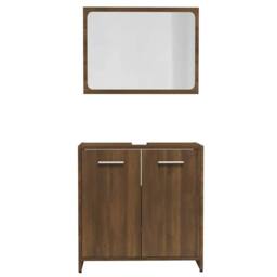 Berkfield Home Bathroom Furniture Set Brown Oak Engineered Wood - thumbnail 5