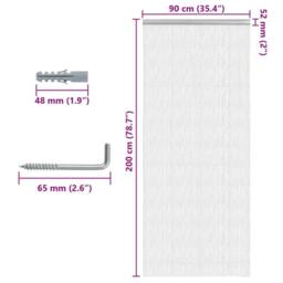 Berkfield Home Chain Door Fly Screen 90x200 cm Aluminium in Silver - thumbnail 5