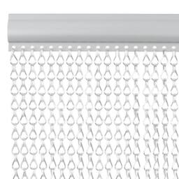 Berkfield Home Chain Door Fly Screen 90x200 cm Aluminium in Silver - thumbnail 3