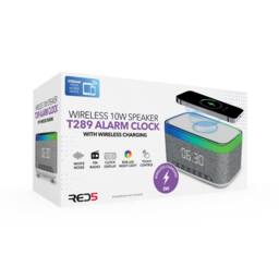 Menkind RED5 T289 Alarm Clock With FM Radio & Wireless Charging Capability in Grey - thumbnail 7