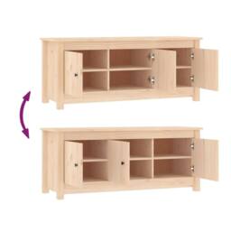 Berkfield Home Shoe Cabinet 110x38x45.5 cm Solid Wood Pine in Light Tan - thumbnail 6