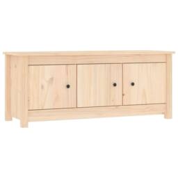 Berkfield Home Shoe Cabinet 110x38x45.5 cm Solid Wood Pine in Light Tan