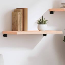 Berkfield Home Wall Shelf 60x30x(2-4) cm Untreated Solid Wood Oak in Light Oak - thumbnail 2