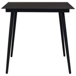 Berkfield Home Elegant 3 Piece Garden Dining Set Cotton Rope & Steel Black - thumbnail 4