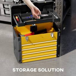 NESTLUNE 4 Drawers Large Tool Box, Steel Toolbox in Black - thumbnail 6