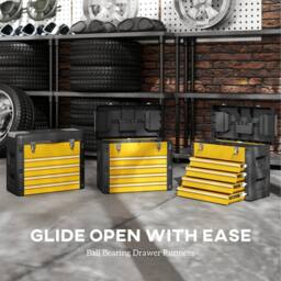 NESTLUNE 4 Drawers Large Tool Box, Steel Toolbox in Black - thumbnail 4