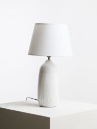 Orsina Elegant Ceramic Table Lamp, Contemporary Bed Table Lmap, Easily Maintained Lamp for Livingroom Table in White - thumbnail 2