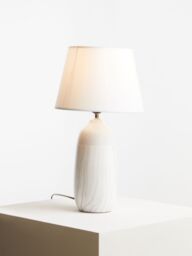 Orsina Elegant Ceramic Table Lamp, Contemporary Bed Table Lmap, Easily Maintained Lamp for Livingroom Table in White - thumbnail 3