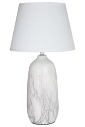 Orsina Elegant Ceramic Table Lamp, Contemporary Bed Table Lmap, Easily Maintained Lamp for Livingroom Table in White - thumbnail 1