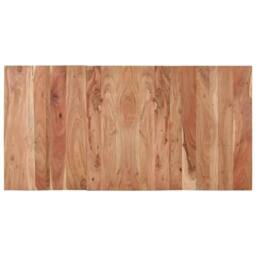 Berkfield Home Beautiful Dining Table Black 140x70x76 cm Solid Wood Acacia - Size: 140 x 70 x 76 cm - thumbnail 4