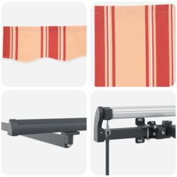 Berkfield Home Manual Retractable Awning with LED Yellow & Orange 400x300 cm - thumbnail 8