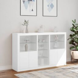 Berkfield Home Sideboard with LED Lights White 162x37x100 cm - Size: 162 x 37 x 100 cm - thumbnail 4