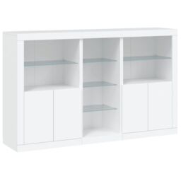 Berkfield Home Sideboard with LED Lights White 162x37x100 cm - Size: 162 x 37 x 100 cm - thumbnail 3