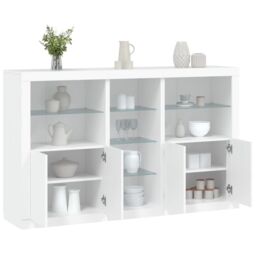 Berkfield Home Sideboard with LED Lights White 162x37x100 cm - Size: 162 x 37 x 100 cm - thumbnail 1