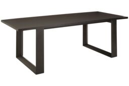 Orsina Dining Table in oak veneer, Modern Kitchen Table, Decorative Table, Luxe Lounge Table, Garden Table For Patio in Black - thumbnail 2