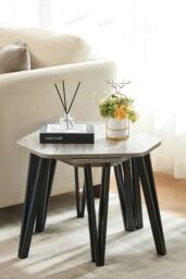 Home Discount Vida Designs Brooklyn Nest of 3 Tables Set Of 3 MDF Living Room Coffee Side Table Furniture in Grey - thumbnail 7