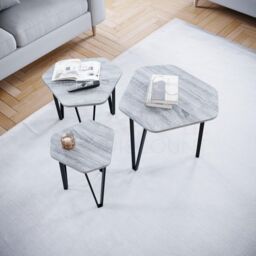 Home Discount Vida Designs Brooklyn Nest of 3 Tables Set Of 3 MDF Living Room Coffee Side Table Furniture in Grey - thumbnail 4