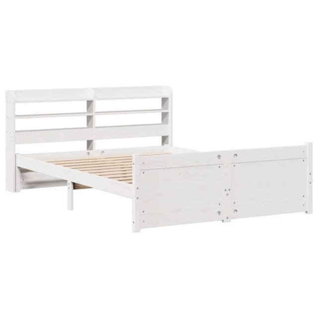 Berkfield Home Beautiful Bed Frame with Headboard without Mattress White 140x200 cm - image 1