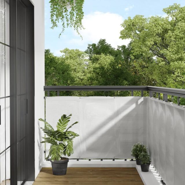 Berkfield Home Balcony Screen Light Grey 90x300 cm 100% Polyester Oxford - image 1