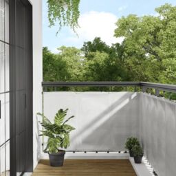 Berkfield Home Balcony Screen Light Grey 90x300 cm 100% Polyester Oxford - thumbnail 1