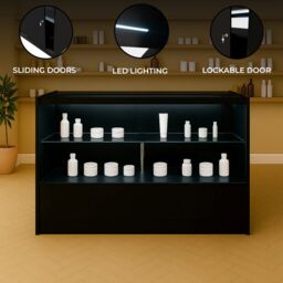 Monstershop LED Retail Shop Counter C1500 - Black - thumbnail 2