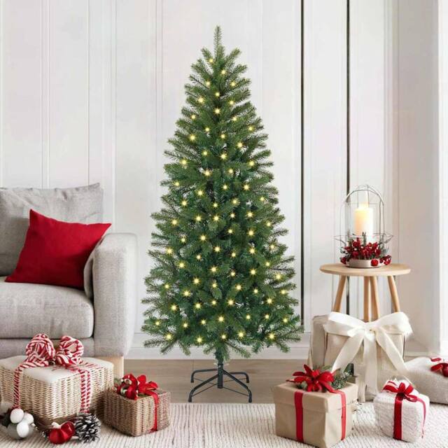 Berkfield Home Artificial Christmas Tree with 150 LEDs Green 150 cm PE & PVC - image 1