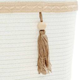 Berkfield Home Storage Basket White √ò38x36 cm Cotton - Size: 38x36 cm - thumbnail 7