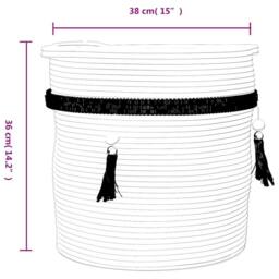 Berkfield Home Storage Basket White √ò38x36 cm Cotton - Size: 38x36 cm - thumbnail 9