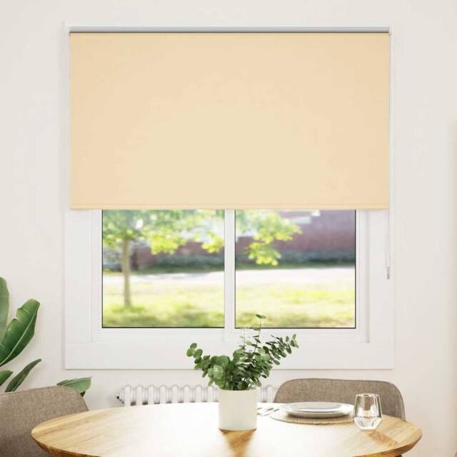 Berkfield Home Roller Blind Blackout Beige 125x150 cm Fabric Width 121.6 cm Polyester - image 1