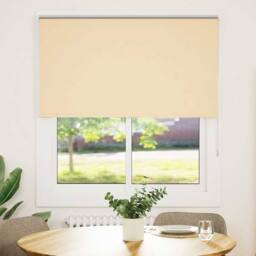 Berkfield Home Roller Blind Blackout Beige 125x150 cm Fabric Width 121.6 cm Polyester - thumbnail 1