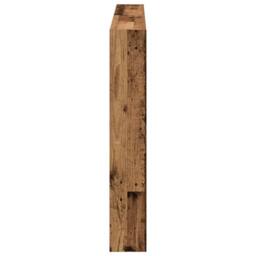 Berkfield Home Headboard Cabinet with LED Old Wood 160x17x102 cm in Brown - Size: 160 x 17 x 102 cm - thumbnail 8