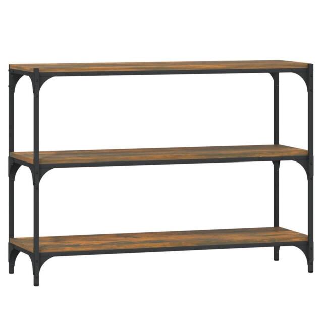 Berkfield Home Book Cabinet Smoked Oak 100x33x70.5 cm Engineered Wood & Steel in Brown
