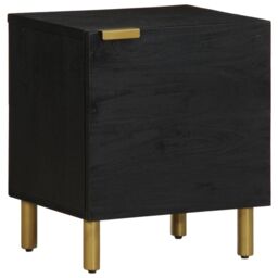 Berkfield Home Bedside Cabinet 2 pcs Black 40x33x46 cm Solid Wood Mango - Size: 40 x 33 x 46 cm - thumbnail 2