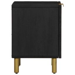 Berkfield Home Bedside Cabinet 2 pcs Black 40x33x46 cm Solid Wood Mango - Size: 40 x 33 x 46 cm - thumbnail 5