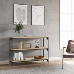 Berkfield Home Book Cabinet Sonoma Oak 100x33x70.5 cm Engineered Wood & Steel in Brown - thumbnail 1