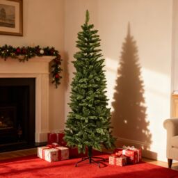 Shatchi 5Ft Slim Pine Green Tree Christmas Holiday Festive Xmas Home Decorations with Pencil Point Tips - thumbnail 8