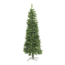 Shatchi 5Ft Slim Pine Green Tree Christmas Holiday Festive Xmas Home Decorations with Pencil Point Tips - thumbnail 4