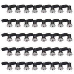 First Choice Lighting Set of 40 Fire Rated Downlights - Brushed Chrome Fixed GU10 Recessed in Silver - thumbnail 1