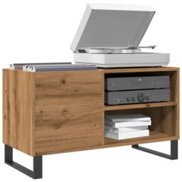 Berkfield Home Record Cabinet Artisan Oak 84.5x38x48 cm Engineered Wood in Brown - thumbnail 1